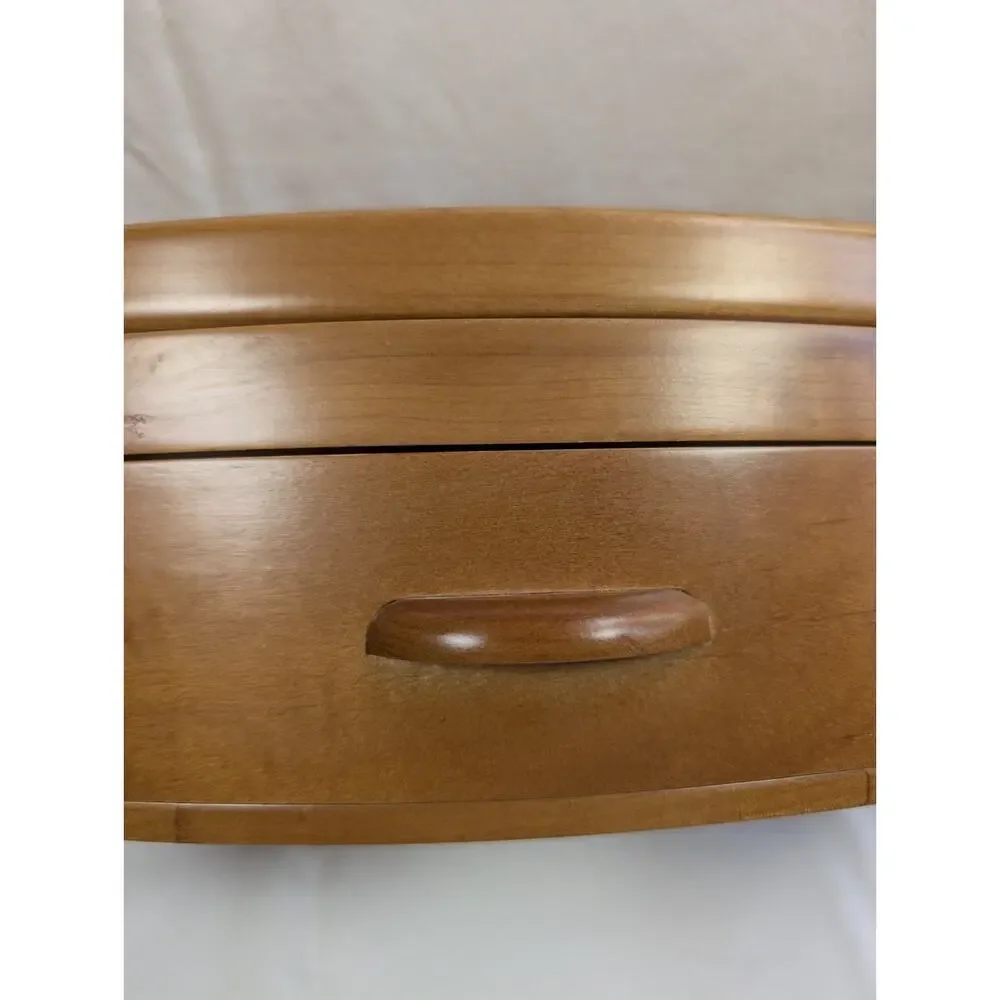 Levenger Oval Wooden 4 Pen & 2 Ink Holder Desktop Stand Box